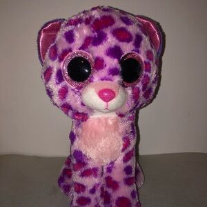 TY Beanie Boos GLAMOUR the Pink Leopard (Glitter Eyes) 9 inch no tag
